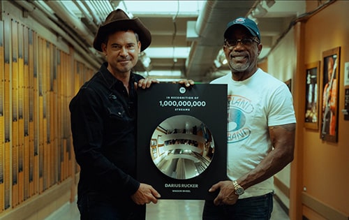Darius Rucker, Ketch Secor Celebrate "Wagon Wheel" Joining Spotify's Billions Club