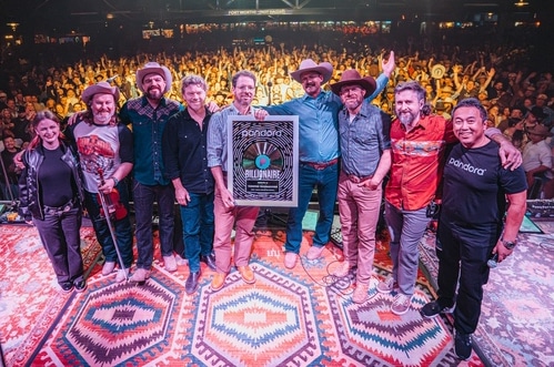 Turnpike Troubadours Honored with Pandora Billionaire Plaque